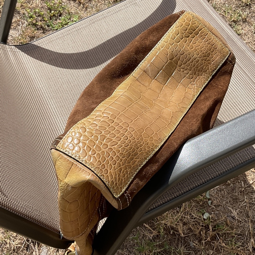 Fossil Elegant Brown Suede Shoulder Bag - Picture 6 of 9